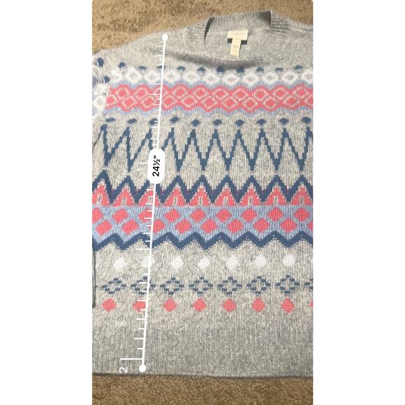 St. John’s Bay Knit Sweater Fair Isle Nordic Style Pullover Gray Women’s L - Picture 4 of 4
